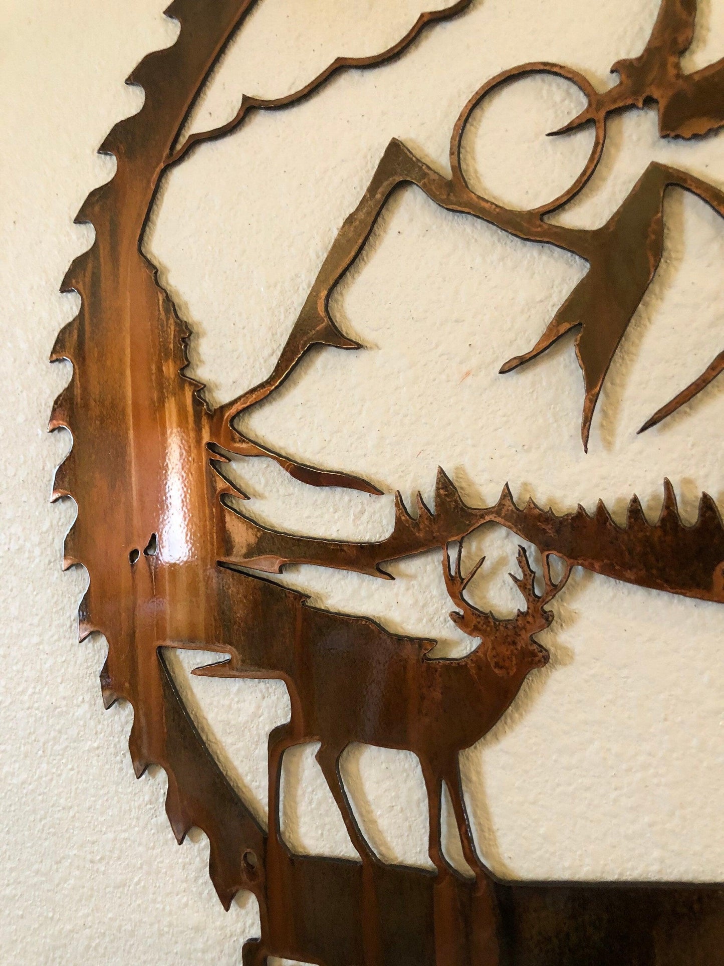 Customizable Deer Scene Metal Wall Art – Rustic Cabin & Lodge Decor - RMMDecor