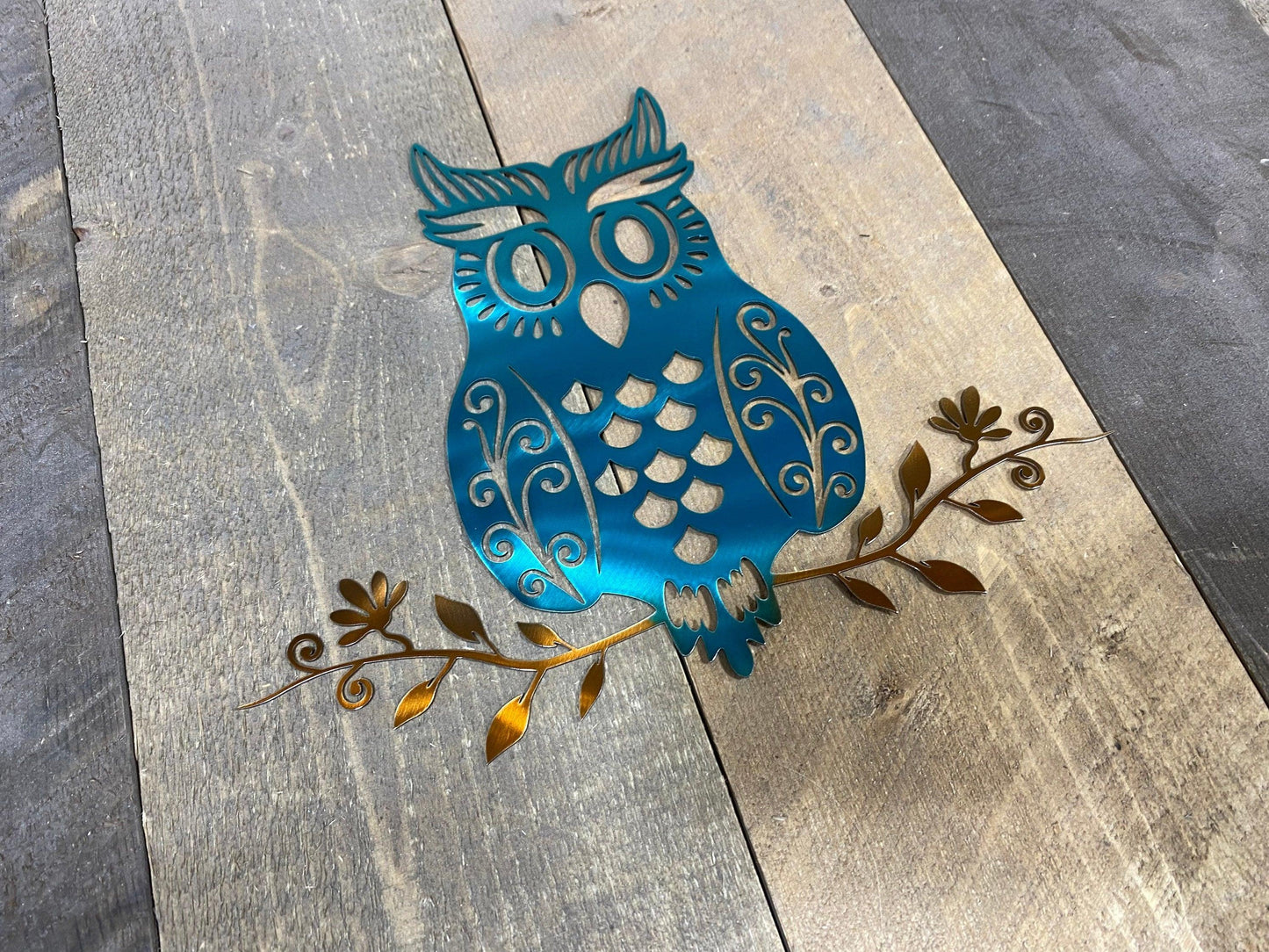Owl Metal Wall Art – Rustic Decor for Home, Nursery & Outdoor Spaces - RMMDecor