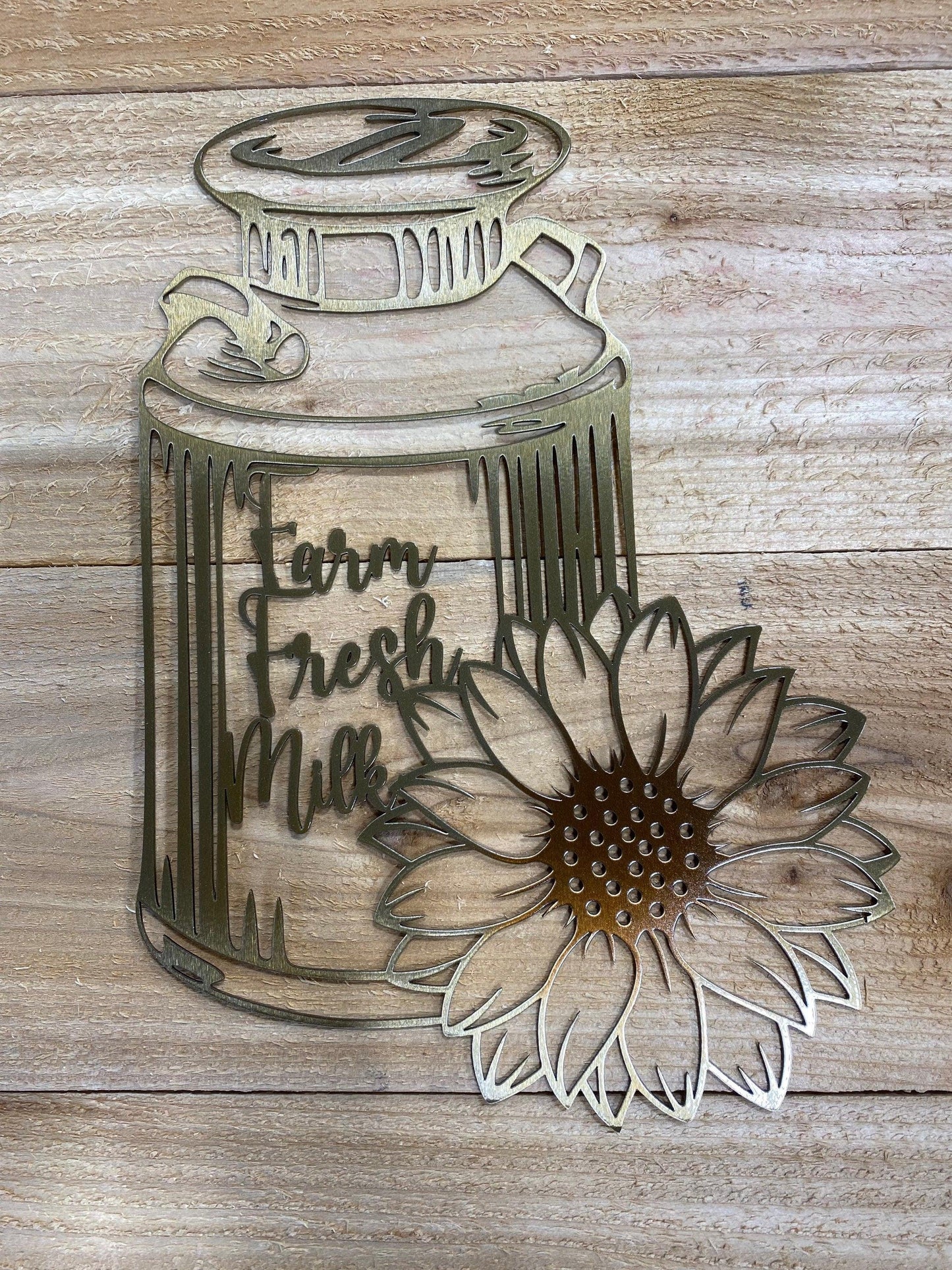 Sunflower Milk Can Metal Wall Art – Rustic Farmhouse Decor - RMMDecor