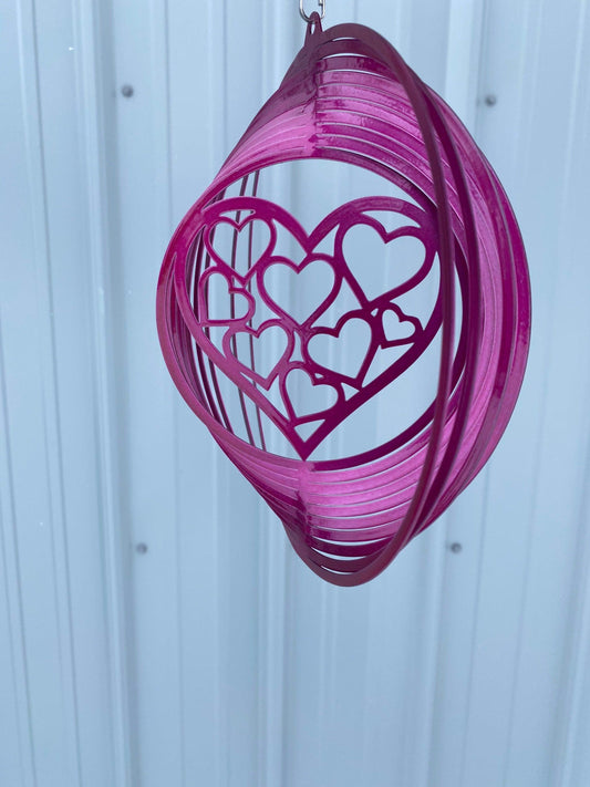 Hearts in Heart Wind Spinner – Romantic Metal Garden Decor & Gift - RMMDecor