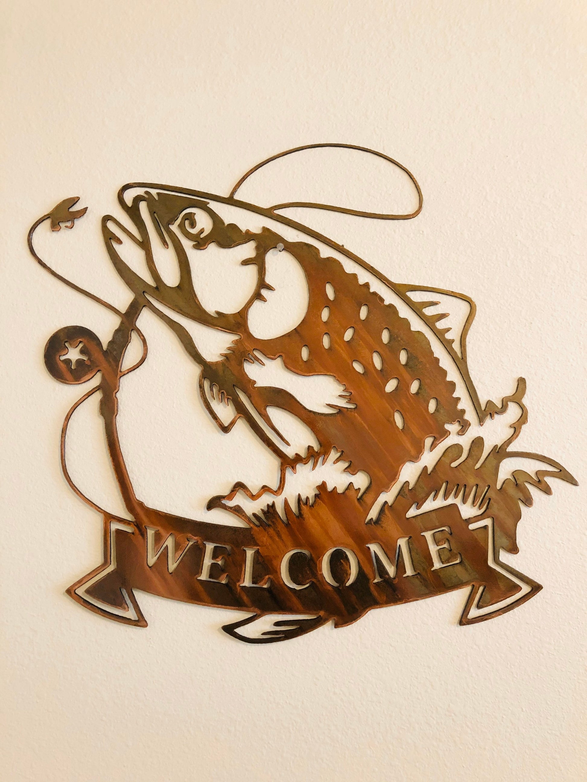 Fishing Welcome Sign, Fly Fishing Gifts, Customizable Welcome Sign