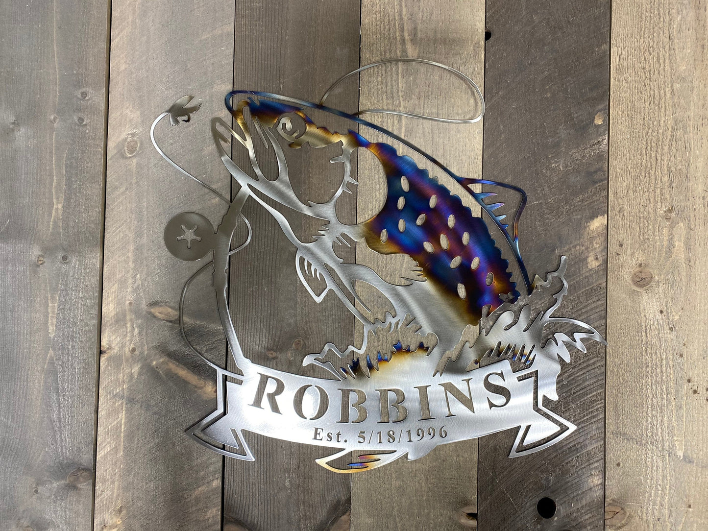 Fishing Welcome Sign, Fly Fishing Gifts, Customizable Welcome Sign