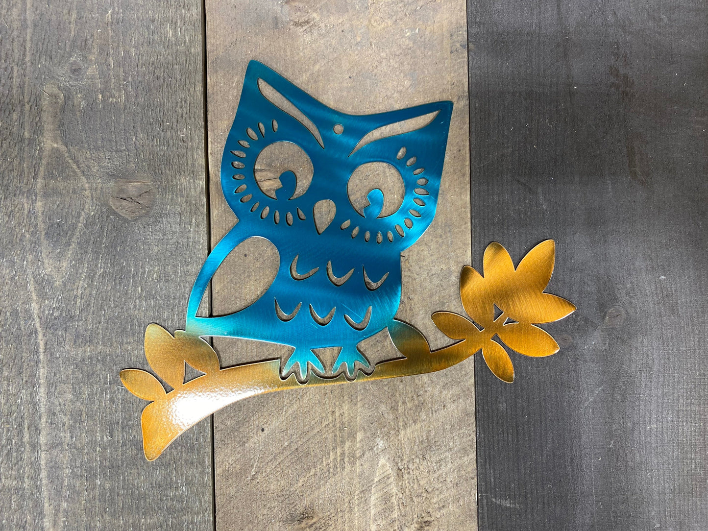 Cute owl decor, owl themed decor, child’s room decor, rustic metal wall hanging, owl wall accent