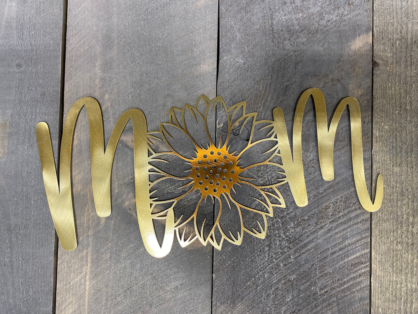 Mom Sunflower Metal wall art, sunflower home decor, she shed decor, sunflower accent, mom metal wall hanging, gifts for mom