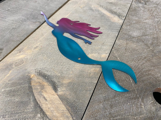 Mermaid metal decor, beach house decor, coastal themed decor, finding Nemo decor, children’s room decor