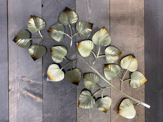 Aspen Branch Leaf Metal Wall Art – Rustic Autumn Decor for Home & Cabin - RMMDecor
