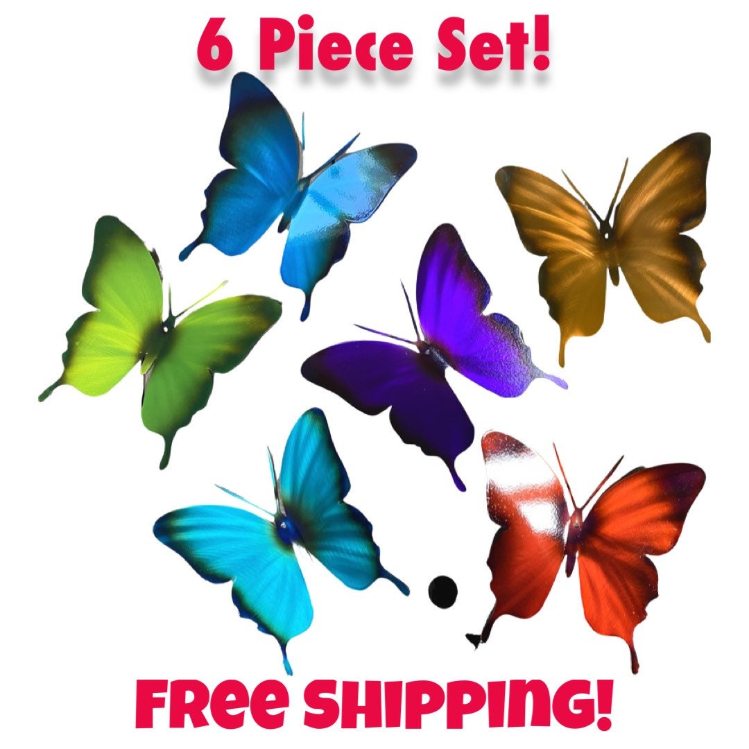 Metal butterfly Set, Monarch butterfly, metal wall hanging, garden decor, outdoor garden decor, yard art, gardener gift, fairy garden