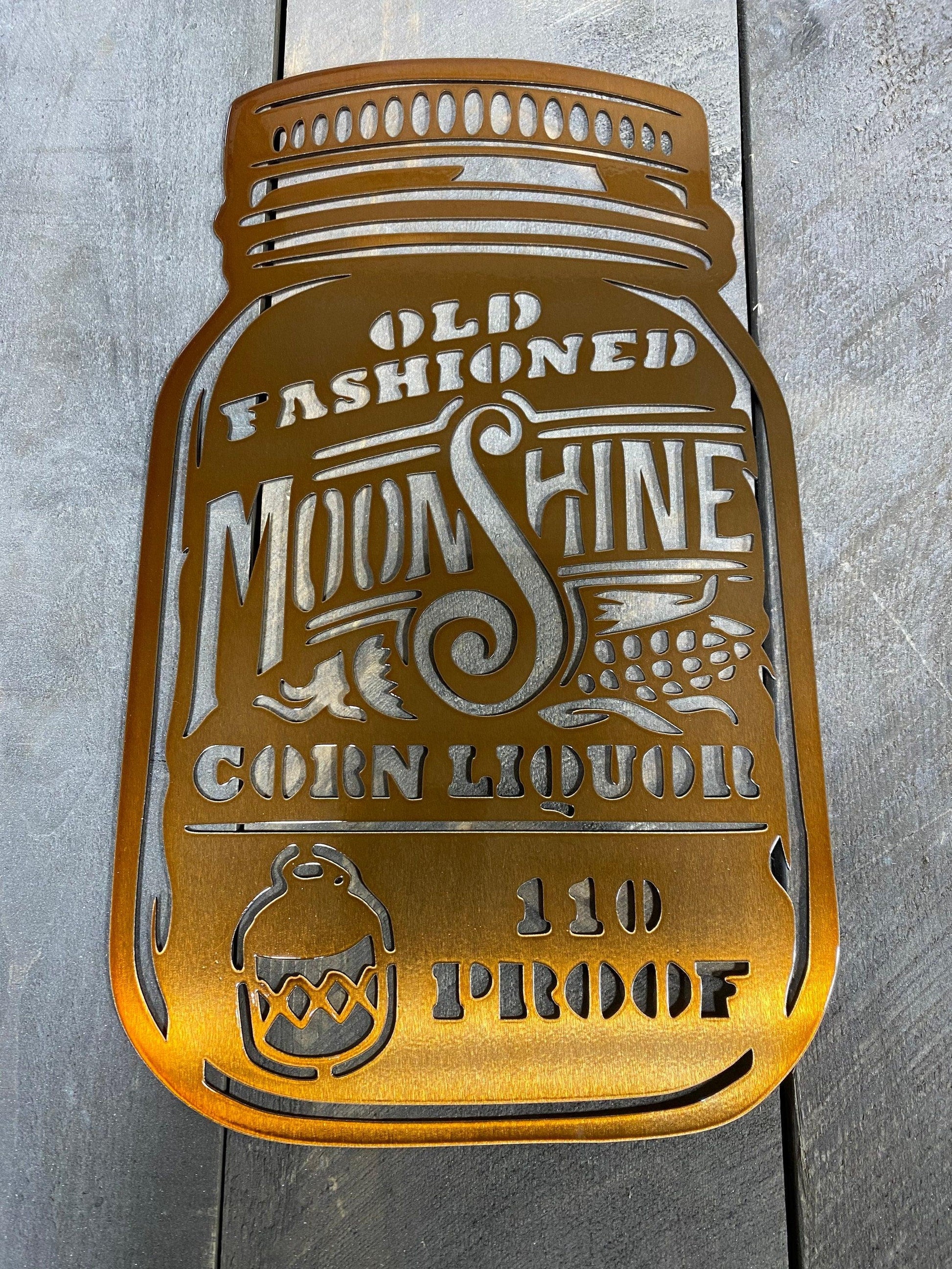 Rustic Metal Moonshine Wall Art – Vintage Bootlegger Decor - RMMDecor