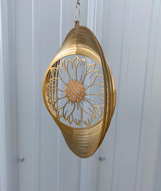 Metal Sunflower Wind Spinner – Whimsical Garden Art & Outdoor Decor - RMMDecor