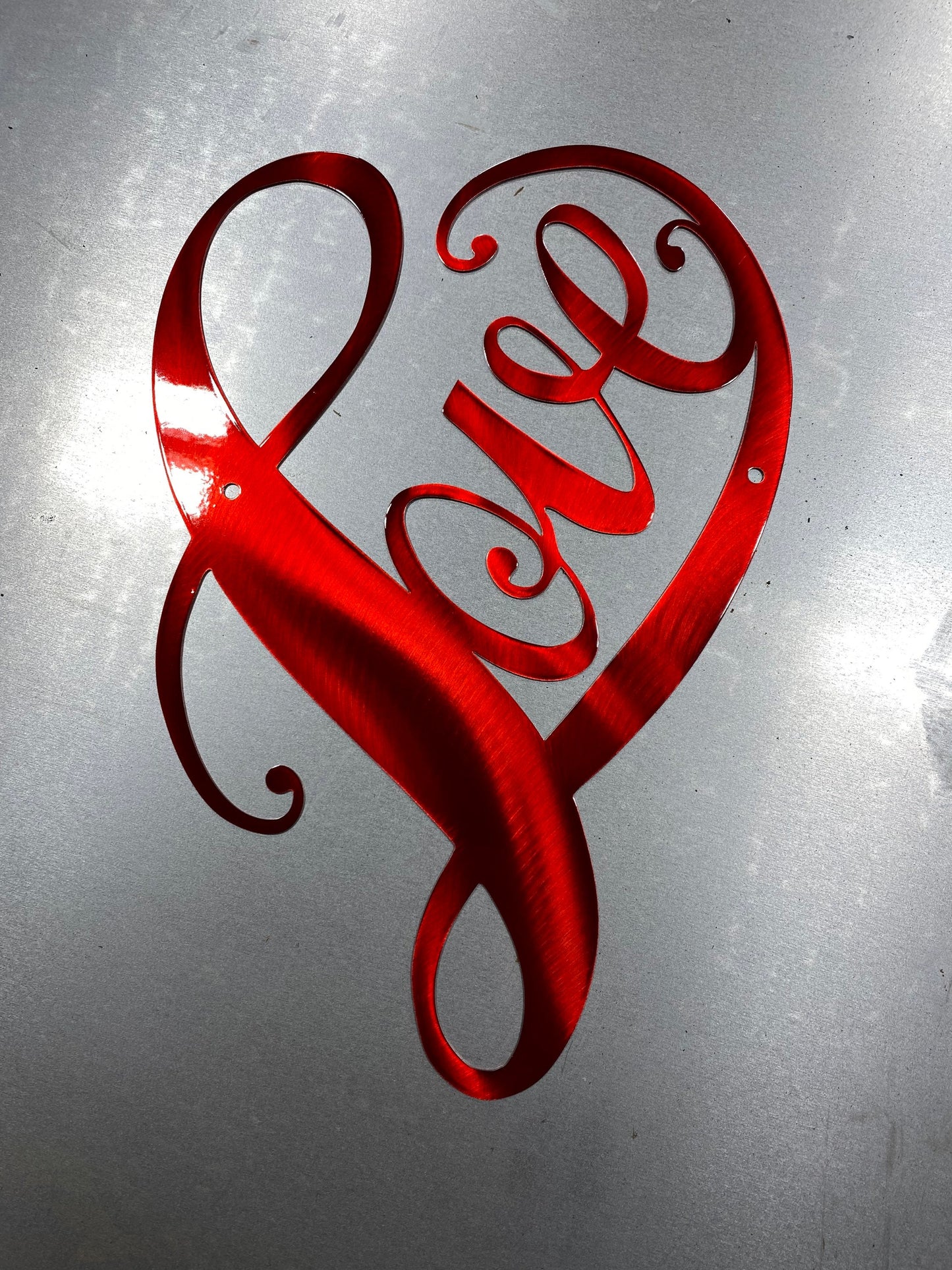 Love in heart metal wall decor, Valentine’s Day gift, Mother’s Day gift, anniversary gift, metal wall accent