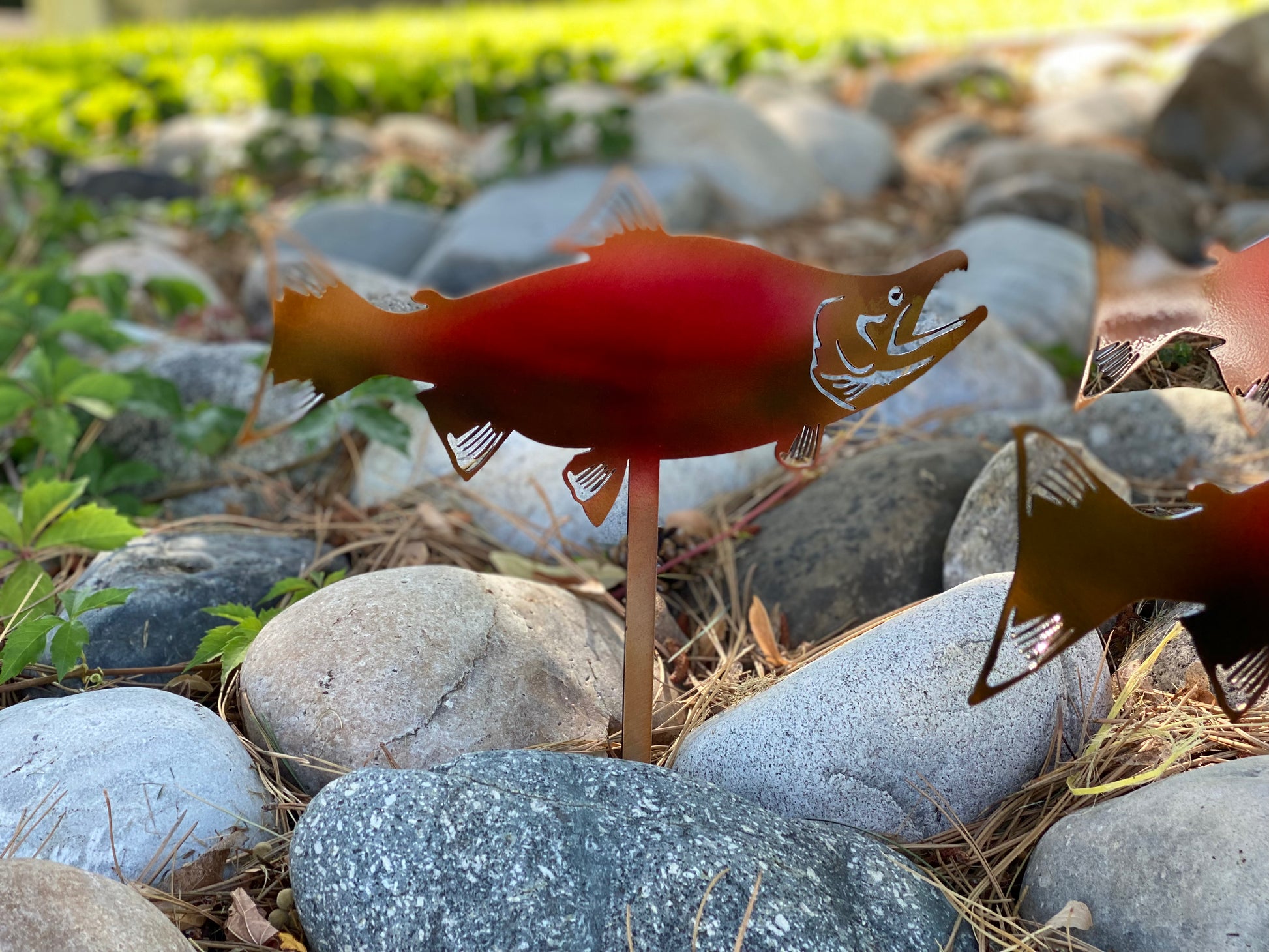 Salmon flower bed stakes - RMMDecor