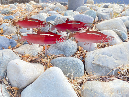 Metal Salmon River Rock Decor – Rust-Free Garden Decor - RMMDecor
