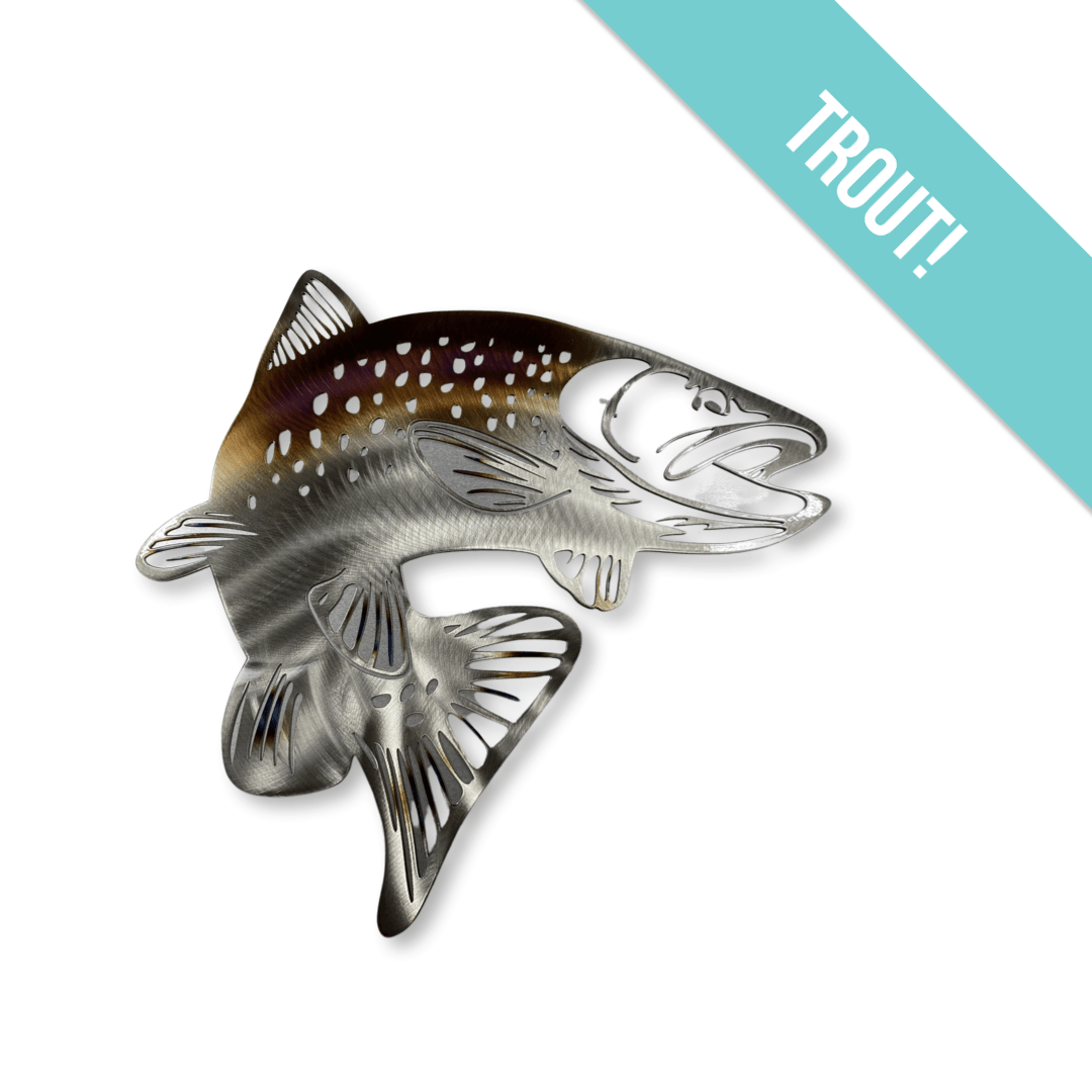 Trout metal art